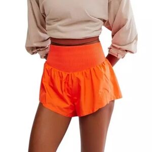 FP Movement Free People Carpe Diem  High-Waist Athletic Shorts Color Flame NWT